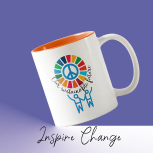 Nachhaltigkeitsziele Ökofreundliches Motivierend G Zweifarbige Tasse