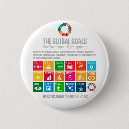 Nachhaltigkeitsziele - SDGs 2030 - Motivierend Ges Button (Vorderseite)