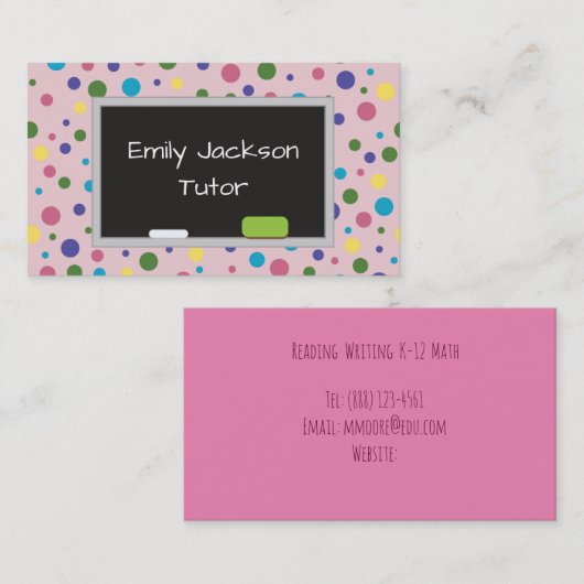 Nachhilfe Visitenkarte (Vorne/Hinten)