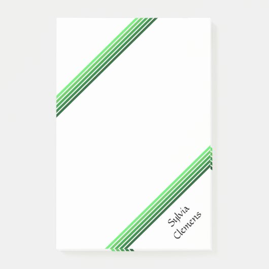 Nachhinweis - Grüne Farbtöne Post-it Klebezettel (Vorderseite)