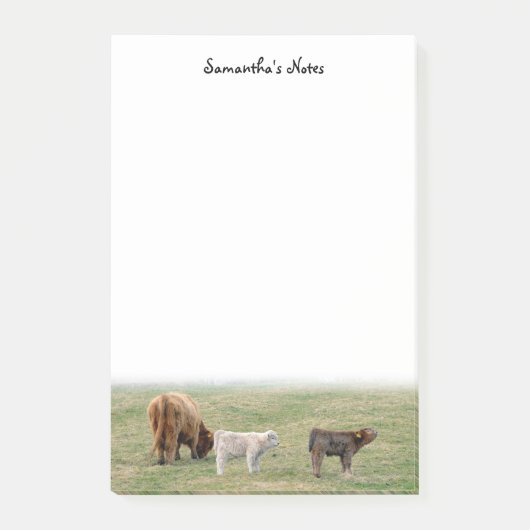 Nachhinweise für die Mutterkuh Post-it Klebezettel (Vorderseite)