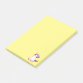 Nachhinweise mit niedlichem Einhorn mit Brillen Post-it Klebezettel (angewinkelt)
