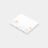 Nachhinweise mit orangefarbenem Chrysanthemum Post-it Klebezettel (angewinkelt)