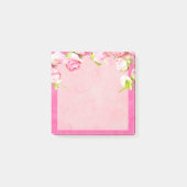Nachhinweise zu Rosa und Weiße Rosen Post-it Klebezettel (Vorderseite)