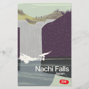 Nachi Falls Japan Vintages Reiseplakat Briefpapier