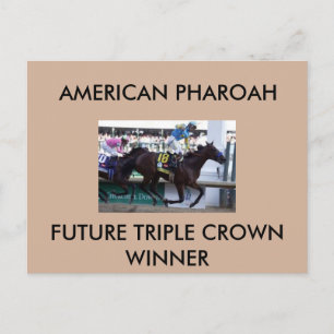 Nachkarte des Gewinners der American Pharoah Tripl Postkarte