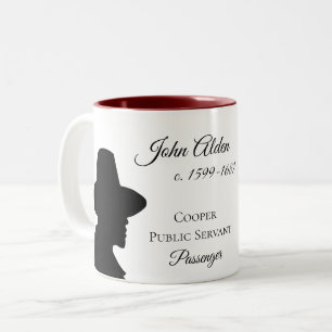 Nachkomme-Tasse Johns Alden Mayflower Zweifarbige Tasse