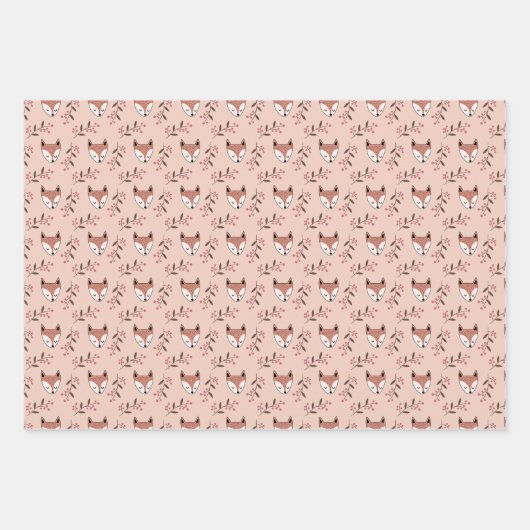 Nachkommen und Beeren in Pfirsich Geschenkpapier Set (Vorderseite)