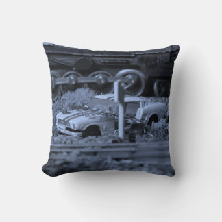 NachkriegsLionel Zug und verlassenes Auto-Kissen Kissen