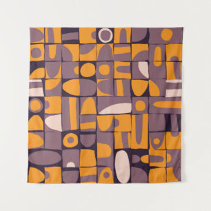 Nachlässig Geometrisch: Vintage-Formen-Muster Wandteppich