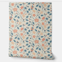 Nachlaufende Blumen - Paisley - Pfirsich und Staub