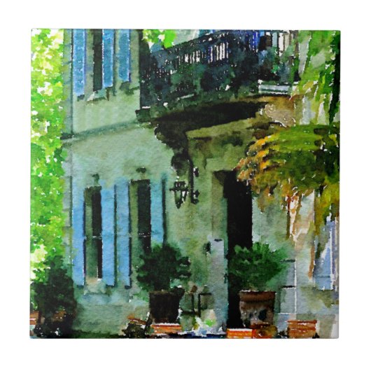 Nachmittag am französischen Café Fliese (Vorderseite)