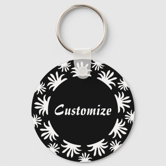 Nachmittag des Triffids Template - B&W Schlüsselanhänger (Vorderseite)