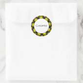 Nachmittag des Triffids Template - Black & Gold Runder Aufkleber (Tasche)