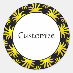 Nachmittag des Triffids Template - Black & Gold Runder Aufkleber