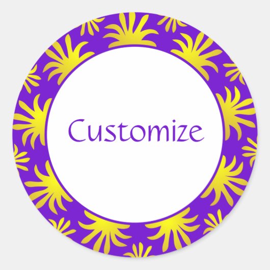 Nachmittag des Triffids Template - Lila & Gold Runder Aufkleber (Vorderseite)