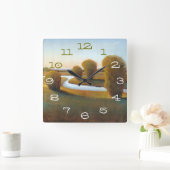 Nachmittag helles V Quadratische Wanduhr (Zuhause)