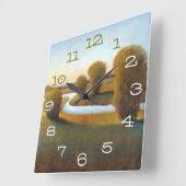 Nachmittag helles V Quadratische Wanduhr (Winkel)