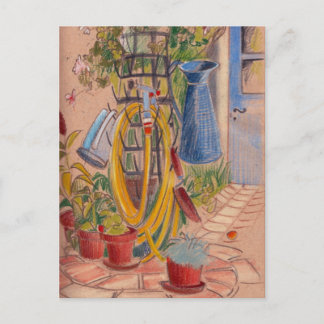 Nachmittag im sonnigen Französischen Garten auf de Postkarte