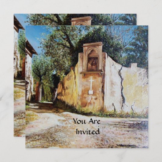 NACHMITTAG IN RIMAGGIO / Toskana Aussicht Einladung (Vorne/Hinten)