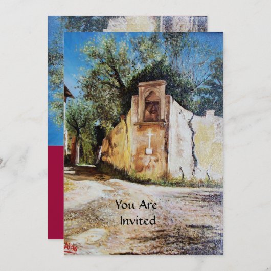 NACHMITTAG IN RIMAGGIO / Toskana Aussicht Einladung (Vorne/Hinten)