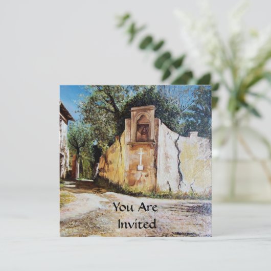 NACHMITTAG IN RIMAGGIO / Toskana Aussicht Einladung (Stehend Vorderseite)