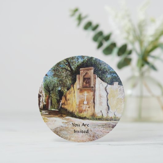 NACHMITTAG IN RIMAGGIO / Toskana Aussicht Einladung (Stehend Vorderseite)