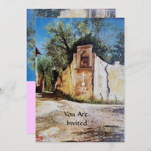 NACHMITTAG IN RIMAGGIO / Toskana Aussicht Einladung (Vorne/Hinten)