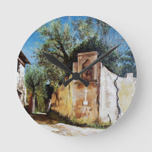 NACHMITTAG IN RIMAGGIO / Toskana Aussicht Runde Wanduhr