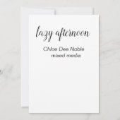 Nachmittag Karte (Rückseite)