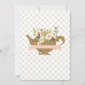 Nachmittag Tee Luxus Blush Brautparty Einladung (Rückseite)