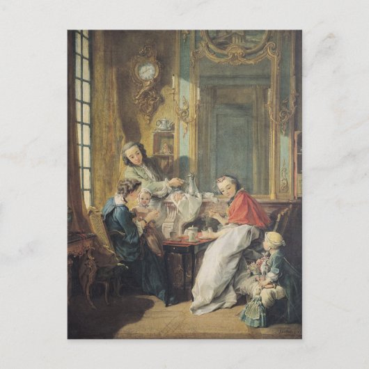 Nachmittagessen, 1739 postkarte (Vorderseite)