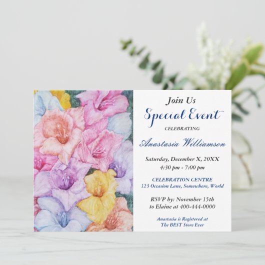 NACHMITTAGESVERANSTALTUNG GARDEN PARTY EINLADUNG (Stehend Vorderseite)