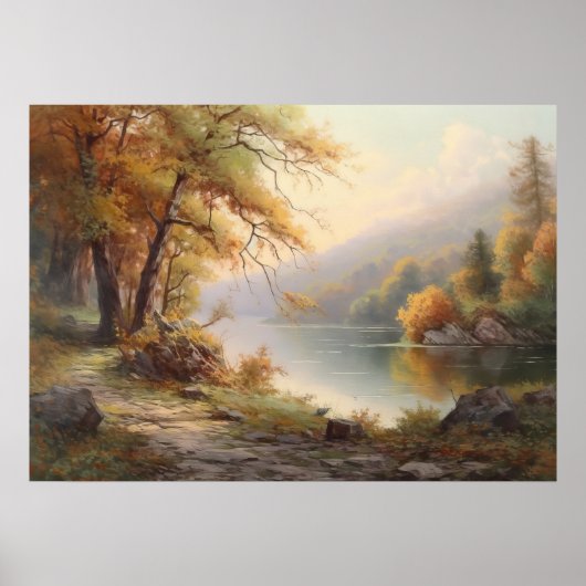 Nachmittags am Ufer entlang spazieren Poster (Vorne)