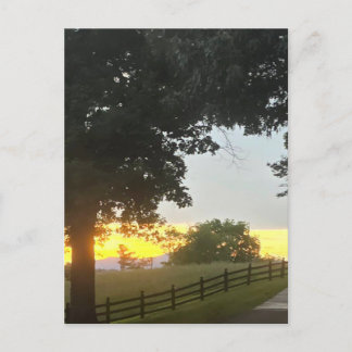 Nachmittags Bewölkter Sonnenuntergang Postkarte