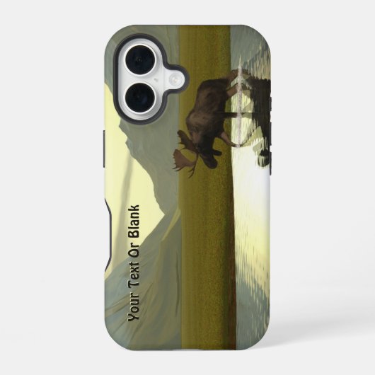 Nachmittags-Elch iPhone 16 Hülle (Rückseite)