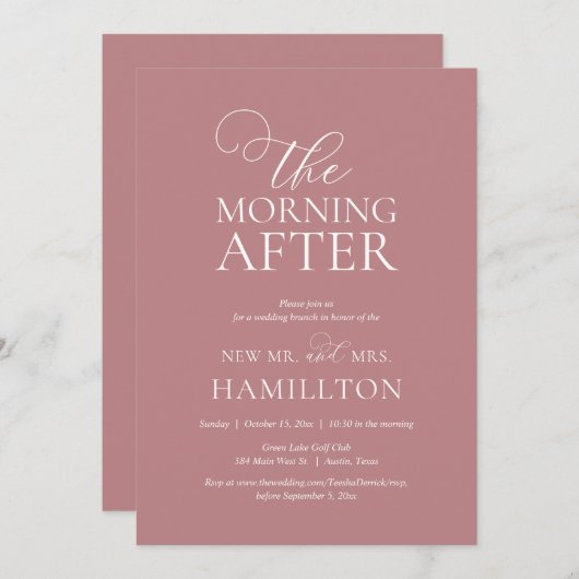 Nachmittags Hochzeitsfeier Einladung (Vorne/Hinten)