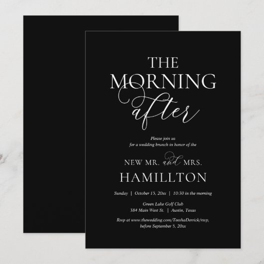 Nachmittags Hochzeitsfeier Einladung (Vorne/Hinten)