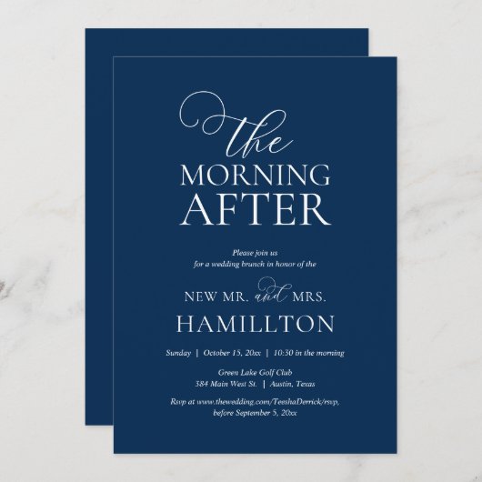 Nachmittags Hochzeitsfeier Einladung (Vorne/Hinten)