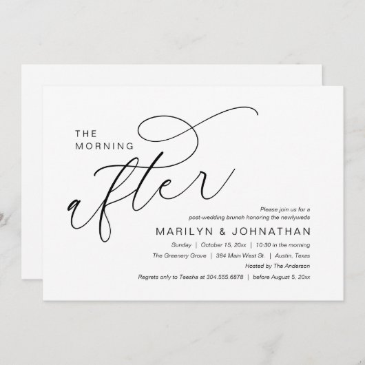 Nachmittags, Hochzeitsfeier Einladung (Vorne/Hinten)