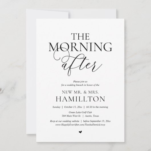 Nachmittags Hochzeitsfeier Einladung (Vorderseite)