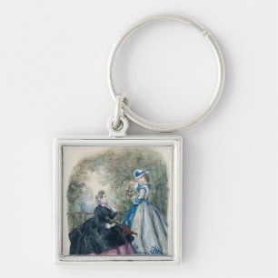 Nachmittags-Kleid für Frauen, 1863 Schlüsselanhänger