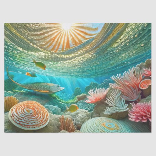 Nachmittags Reef Stingray, Design 2 Seidenpapier (Vorderseite)