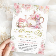 Nachmittags-Tea-Braut-Show-Elegant Rosa Floral