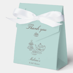 Nachmittags-Tea Handgezeichnete blaue Brautparty Geschenkschachtel