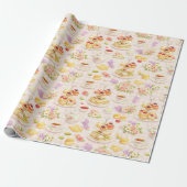 Nachmittags-Tee-Dessin-Muster Geschenkpapier (Ungerollt)