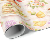Nachmittags-Tee-Dessin-Muster Geschenkpapier (Rolleneckpunkt)
