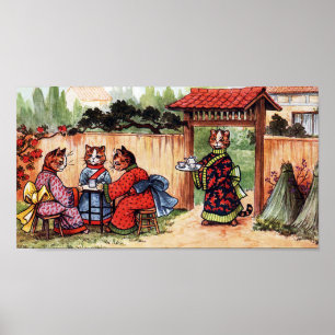 Nachmittags-Tee in einem japanischen Garten, Louis Poster