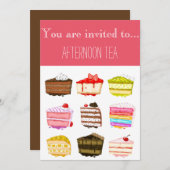 Nachmittags-Tee-Party Einladung (Vorne/Hinten)