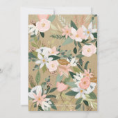 Nachmittags-TeeblumenTeacup erröten Brautparty Einladung (Rückseite)